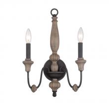 World Imports WI973842 - Capra Collection 2-Light Rust Sconce with Distressed Ivory Accents