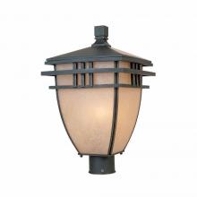 World Imports WI972116 - 10.75 in. Aged Bronze Patina Outdoor Post Light with Ochere Glass