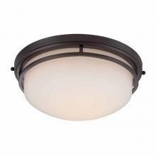 World Imports WI971188 - 15 in. Oil Rubbed Bronze LED Flushmount with Frosted Glass
