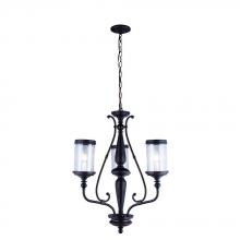World Imports WI976288 - Estella Collection 3-Light Oil-Rubbed Bronze Chandelier with Clear Seeded Glass Shades