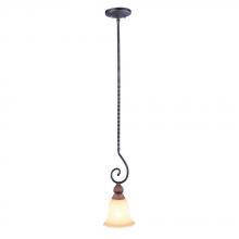 World Imports WI977790 - Elysia Collection Antiqued Gold Pendant with Elegant Iridescent Amber Glass Shade