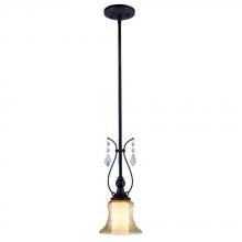 World Imports WI976788 - Ethelyn Collection Oil Rubbed Bronze Pendant with Elegant Old World Glass Shade