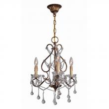 World Imports WI2220390 - Grace Collection 3-Light Antique Gold Indoor Chandelier