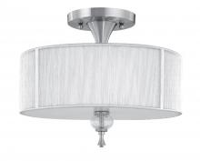 World Imports WI827337 - Bayonne Collection 3-Light Brushed Nickel Ceiling Semi-Flush Mount Light Fixture