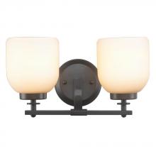 World Imports WI61030 - 2-Light Oil-Rubbed Bronze Sconce with White Frosted Glass Shade