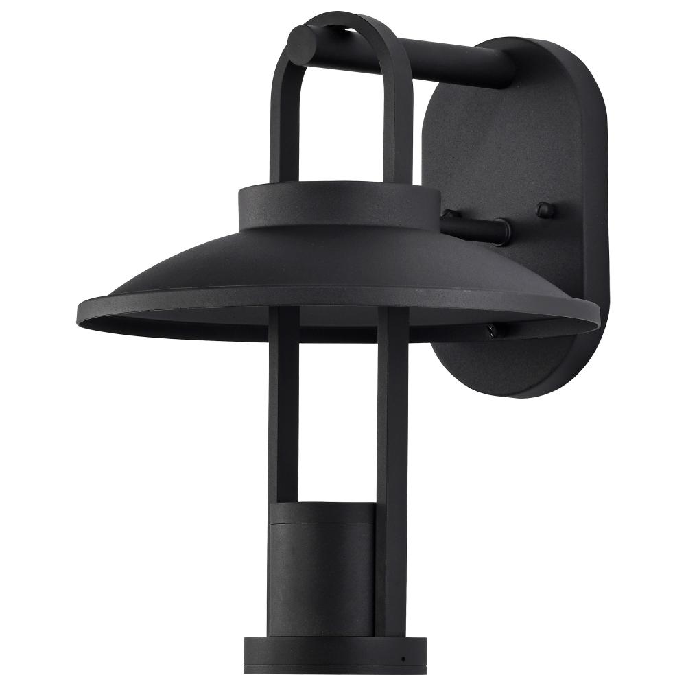 Harriman; 12W LED; Large Wall Lantern; Matte Black with Aluminum Shade