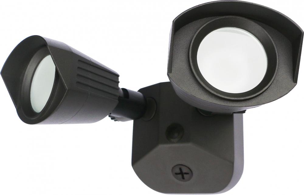 LED Security Light - Dual Head - Bronze Finish - 3000K - 120-277V - 120V