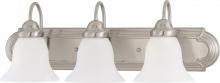 Nuvo 60/3279 - Ballerina - 3 Light 24" Vanity with Frosted White Glass - Brushed Nickel Finish