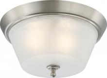 Nuvo 60/4153 - Surrey - 3 Light Flush Dome with Frosted Glass - Brushed Nickel Finish