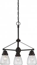 Nuvo 60/5546 - Laurel - 3 Light Chandelier with Clear Seeded Glass - Sudbury Bronze Finish