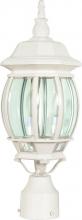 Nuvo 60/897 - Central Park - 3 Light 21" Post Lantern with Clear Beveled Glass - White Finish