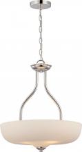Nuvo 62/385 - Kirk - 3 Light Pendant with Etched Opal Glass - LED Omni Included