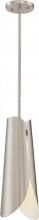 Nuvo 62/841 - Thorn - Small LED Pendant; Brushed Nickel / White Accent Finish
