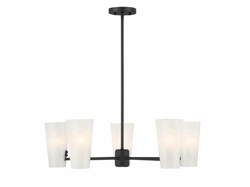 5-Light Chandelier in Matte Black