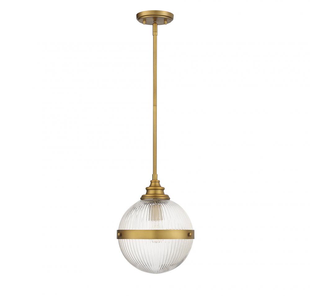 1-Light Mini Pendant in Natural Brass