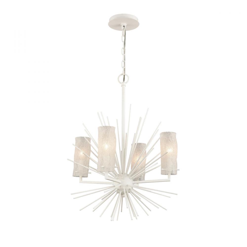 Sea Urchin 20'' Wide 4-Light Chandelier - White Coral