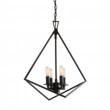 ELK Home 5388-MB-NG - Trapezoid Cage 18'' Wide 4-Light Chandelier - Matte Black